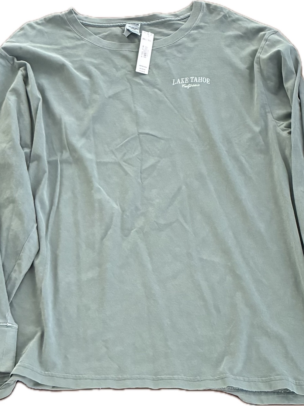 PINK Victoria's Secret Long Sleeve Lake Tahoe Tee - Sage Green